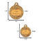 Thanksgiving Round Pet ID Tag - Large - Comparison Scale