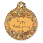 Thanksgiving Round Pet ID Tag