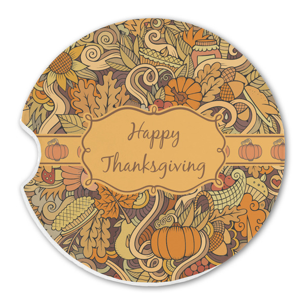 Custom Thanksgiving Sandstone Car Coaster - Single (Personalized)