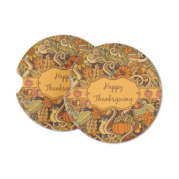 Custom Thanksgiving Sandstone Car Coasters - Set of 2 (Personalized)
