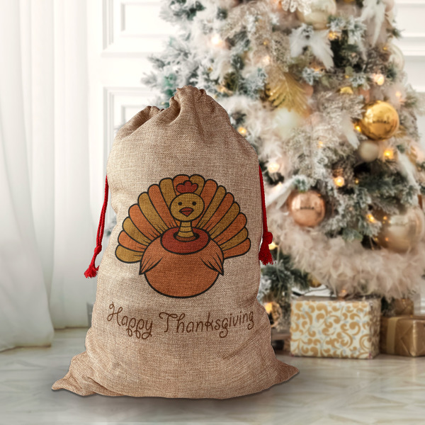 Thanksgiving Santa Bag - Front (stuffed)