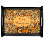 Thanksgiving Black Wooden Tray - Large (Personalized)