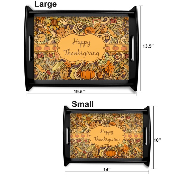 Thanksgiving Serving Tray Black Sizes