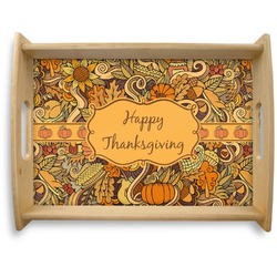 Thanksgiving Natural Wooden Tray - Large (Personalized)