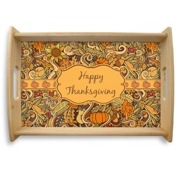 Thanksgiving Natural Wooden Tray - Small (Personalized)