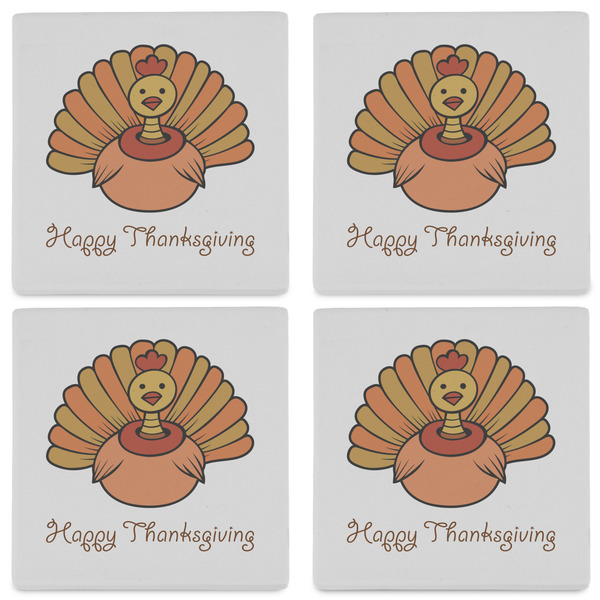 Thanksgiving Set of 4 Sandstone Coasters - See All 4 View