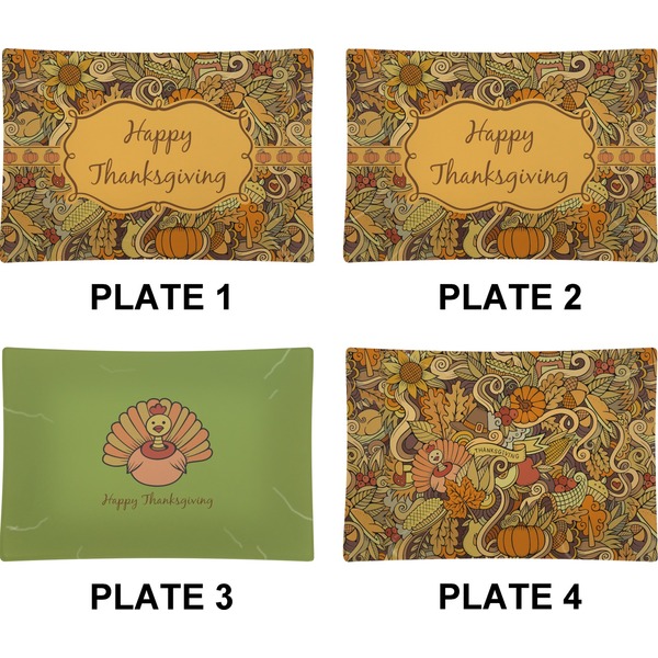 Thanksgiving Set of Rectangular Appetizer / Dessert Plates (Approval)