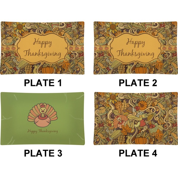 Thanksgiving Set of Rectangular Dinner Plates (Approval)