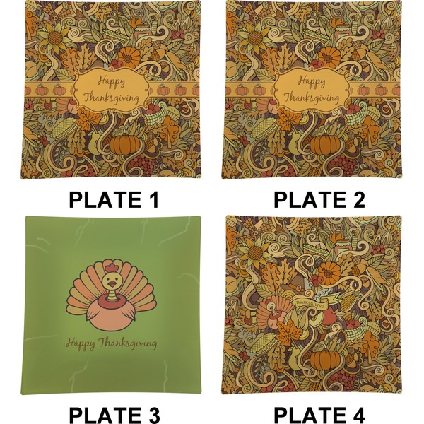 Thanksgiving Set of Square Dinner Plates (Approval)