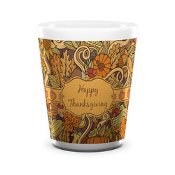 Thanksgiving Ceramic Shot Glass - 1.5 oz - White - Set of 4