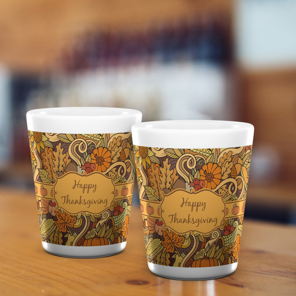 Thanksgiving Shot Glass - White - LIFESTYLE