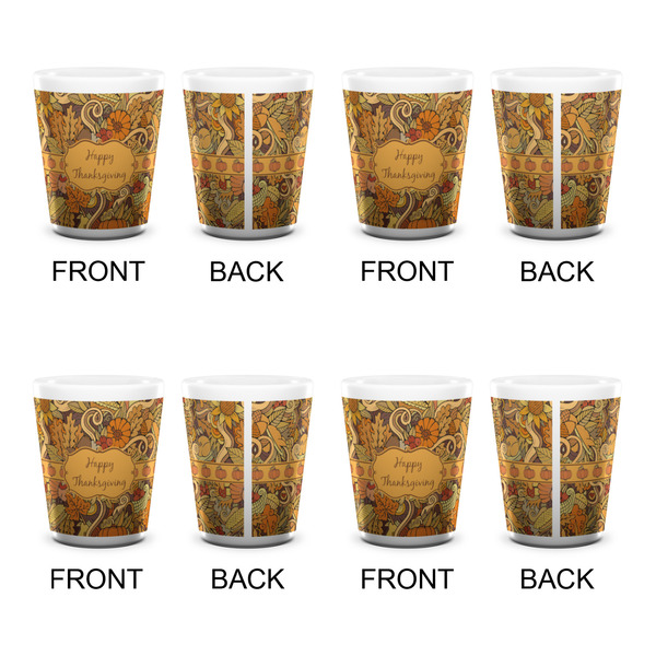 Thanksgiving Shot Glass - White - Set of 4 - APPROVAL
