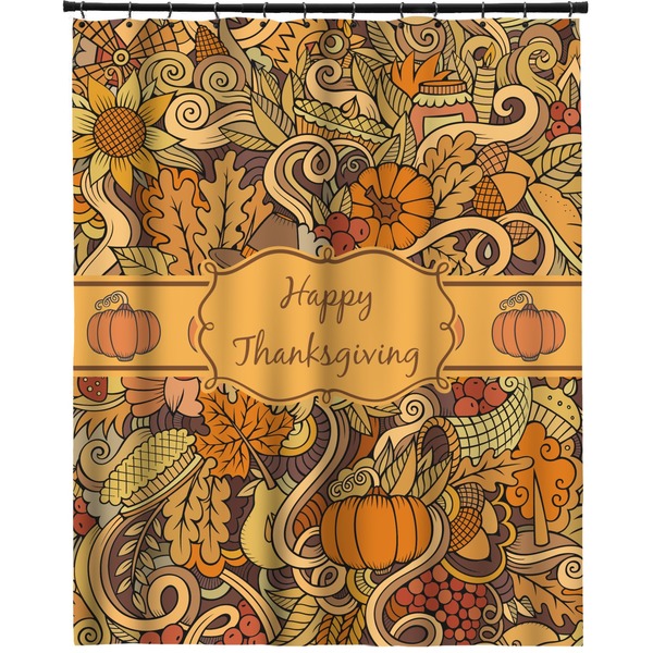 Custom Thanksgiving Extra Long Shower Curtain - 70"x84" (Personalized)