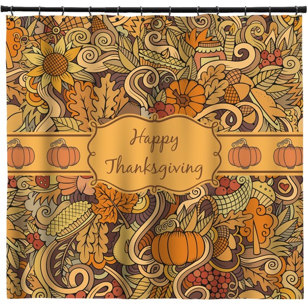 Custom Thanksgiving Shower Curtain - Custom Size (Personalized)