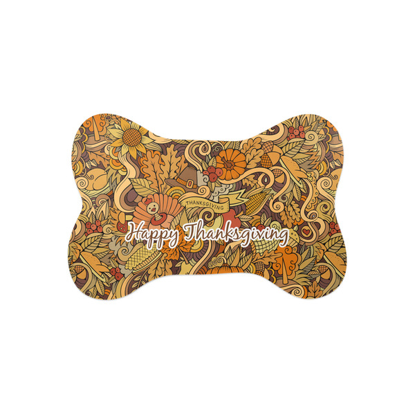 Custom Thanksgiving Bone Shaped Dog Food Mat (Small)