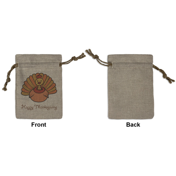 Thanksgiving Small Burlap Gift Bag - Front Approval