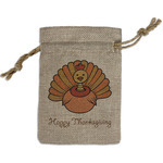 Thanksgiving Small Burlap Gift Bag - Front