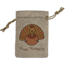 Thanksgiving Small Burlap Gift Bag - Front