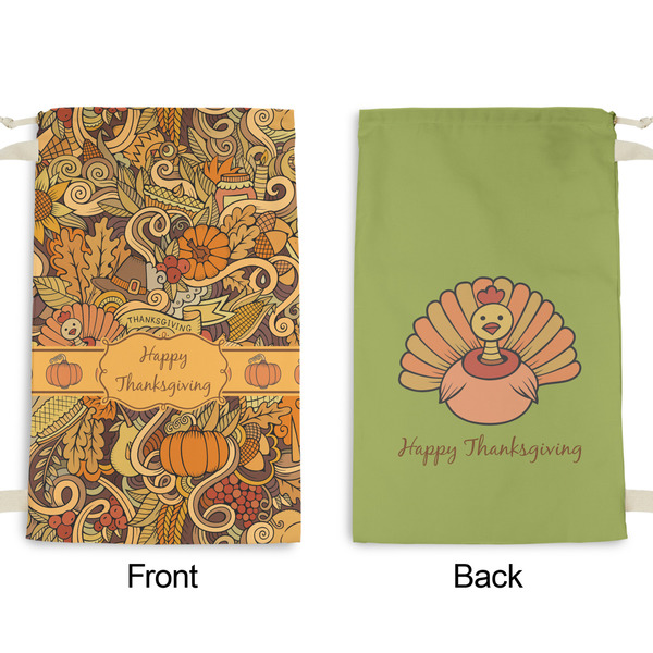 Thanksgiving Small Laundry Bag - Front & Back View
