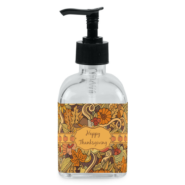 Custom Thanksgiving Glass Soap & Lotion Bottle - Single Bottle