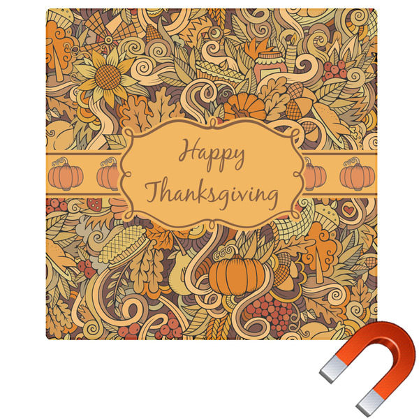 Custom Thanksgiving Square Car Magnet - 6" (Personalized)