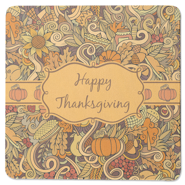 Custom Thanksgiving Square Rubber Backed Coaster (Personalized)