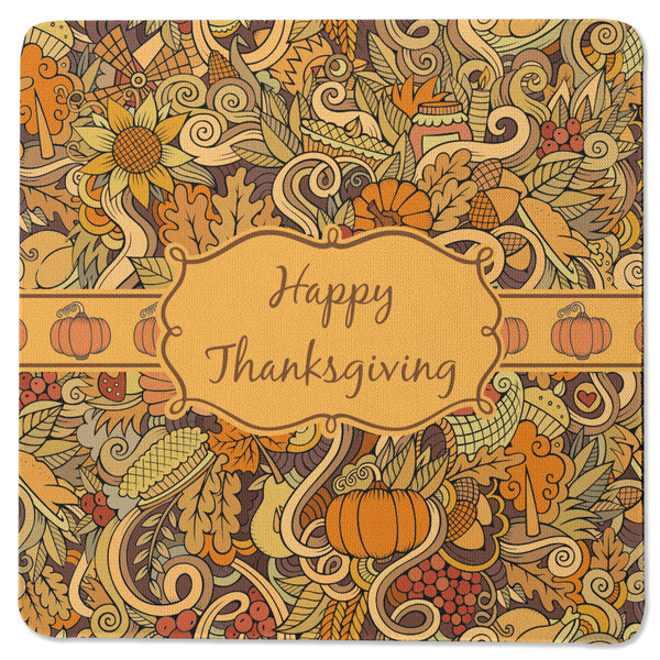 Thanksgiving Square Coaster Rubber Back - Single