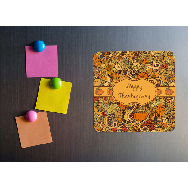 Thanksgiving Square Fridge Magnet - LIFESTYLE
