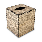 Thanksgiving Wood Tissue Box Cover - Square
