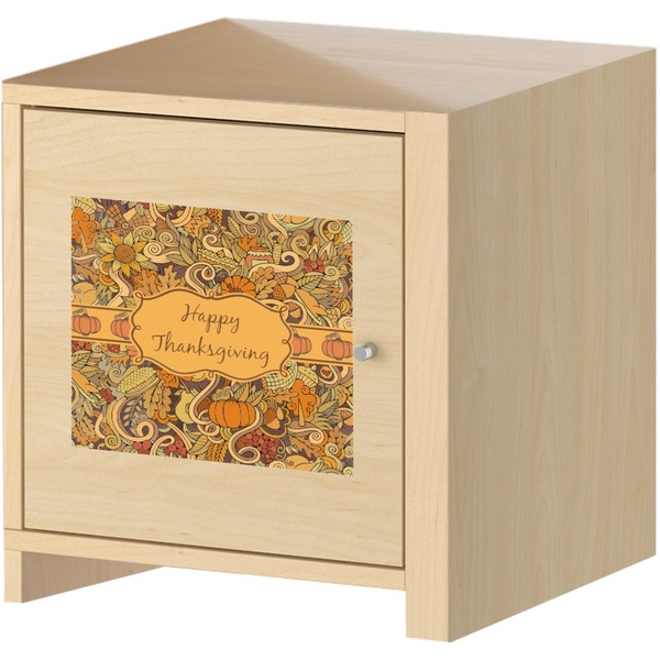 Thanksgiving Square Wall Decal on Wooden Cabinet