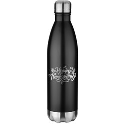 Thanksgiving Water Bottle - 26 oz. Stainless Steel - Laser Engraved