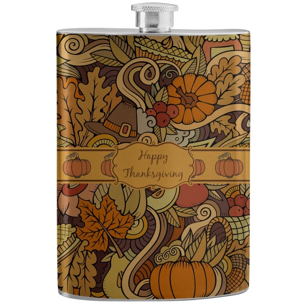 Custom Thanksgiving Stainless Steel Flask (Personalized)