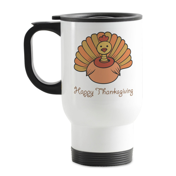 Custom Thanksgiving Stainless Steel Travel Mug with Handle