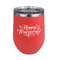 Thanksgiving Stainless Wine Tumblers - Coral - Double Sided - Front