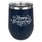 Thanksgiving Stemless Stainless Steel Wine Tumbler - Navy - Double Sided