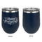 Thanksgiving Stainless Wine Tumblers - Navy - Single Sided - Approval
