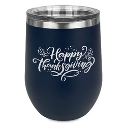 Thanksgiving Stemless Wine Tumbler - 5 Color Choices - Stainless Steel  (Personalized)
