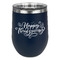 Thanksgiving Stainless Wine Tumblers - Navy - Single Sided - Front
