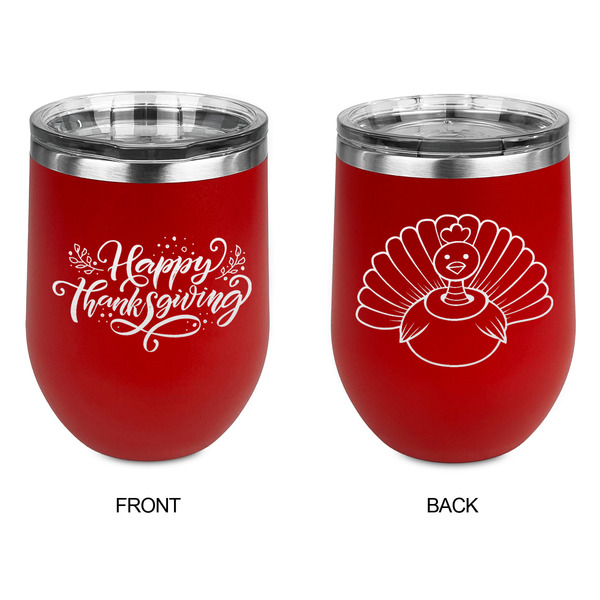 Thanksgiving Stainless Wine Tumblers - Red - Double Sided - Approval