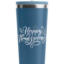 Thanksgiving RTIC Everyday Tumbler with Straw - 28oz - Steel Blue - Double-Sided