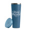 Thanksgiving Steel Blue RTIC Everyday Tumbler - 28 oz. - Lid Off