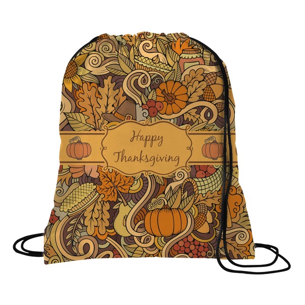 Custom Thanksgiving Drawstring Backpack - Medium (Personalized)