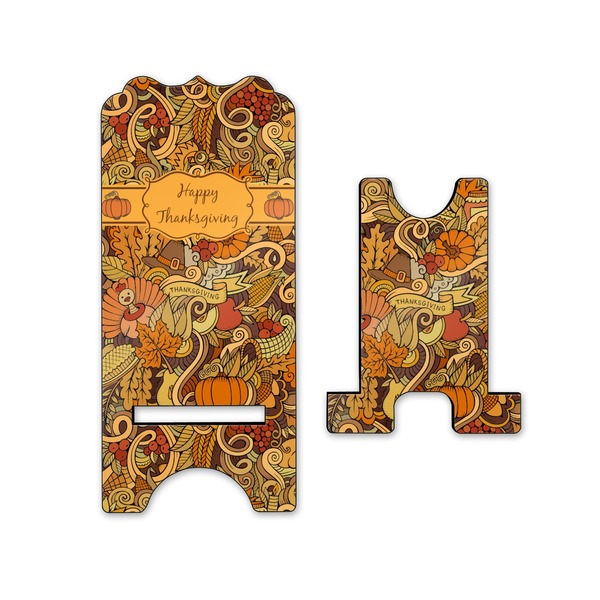 Thanksgiving Stylized Phone Stand - Front & Back - Small