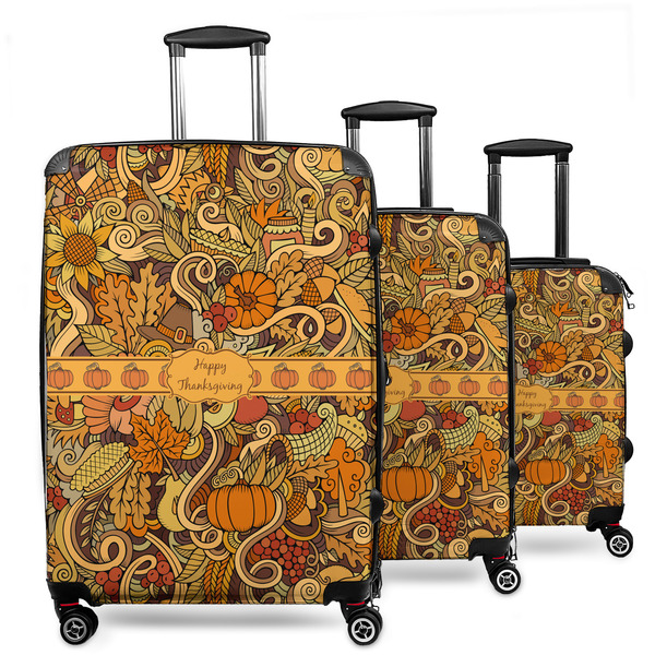Custom Thanksgiving 3 Piece Luggage Set - 20" Carry On, 24" Medium Checked, 28" Large Checked