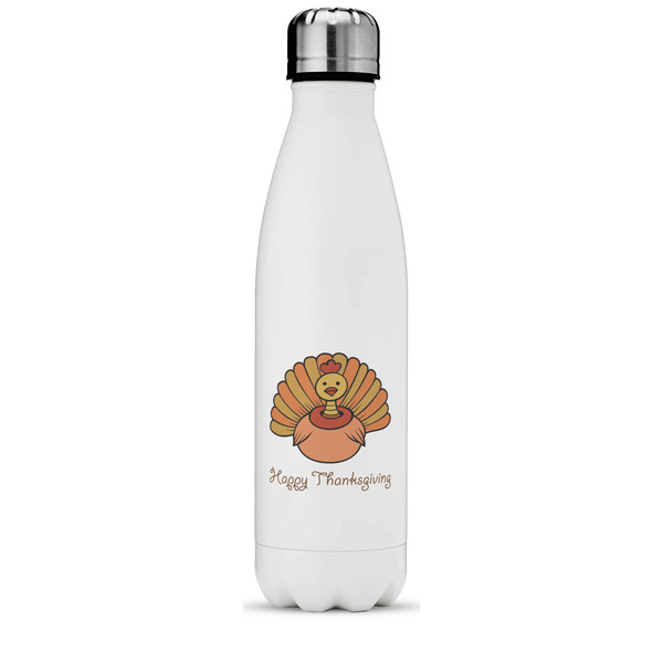Custom Thanksgiving Water Bottle - 17 oz. - Stainless Steel - Full Color Printing