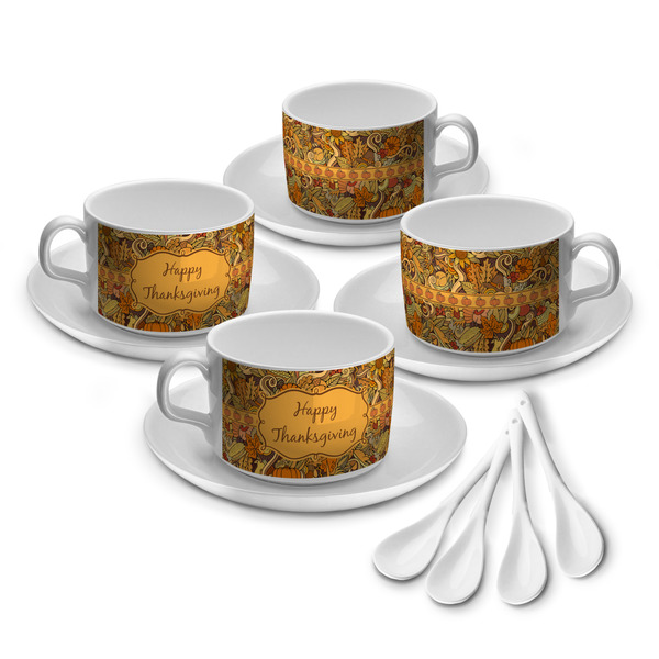Custom Thanksgiving Tea Cup - Set of 4 (Personalized)