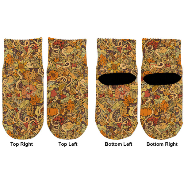 Thanksgiving Toddler Ankle Socks - Double Pair - Front and Back - Apvl