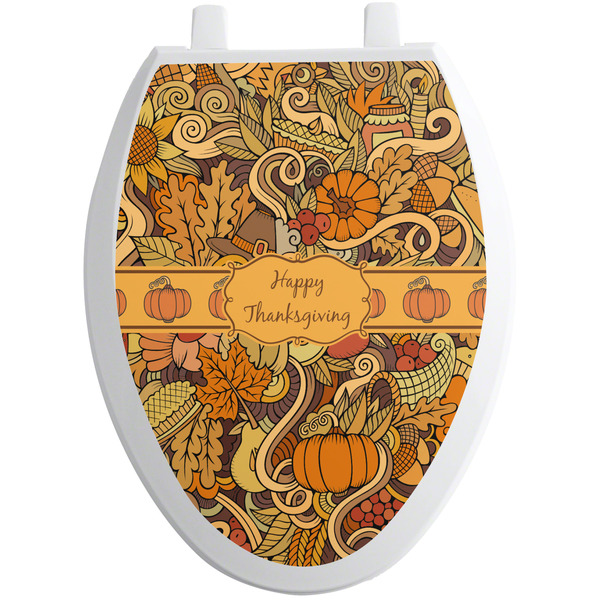Custom Thanksgiving Toilet Seat Decal - Elongated (Personalized)