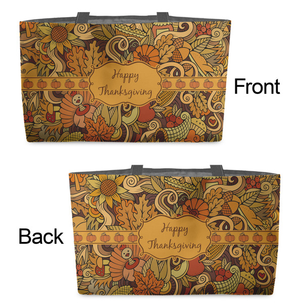 Thanksgiving Tote w/Black Handles - Front & Back Views