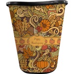 Thanksgiving Waste Basket - Double Sided (Black) (Personalized)